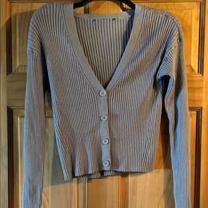 Gray Ribbed Women's Sweater